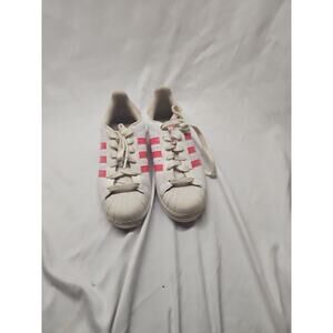 Adidas Womens Superstar La marque aux 3 bandes White Pink Bands Size 6
